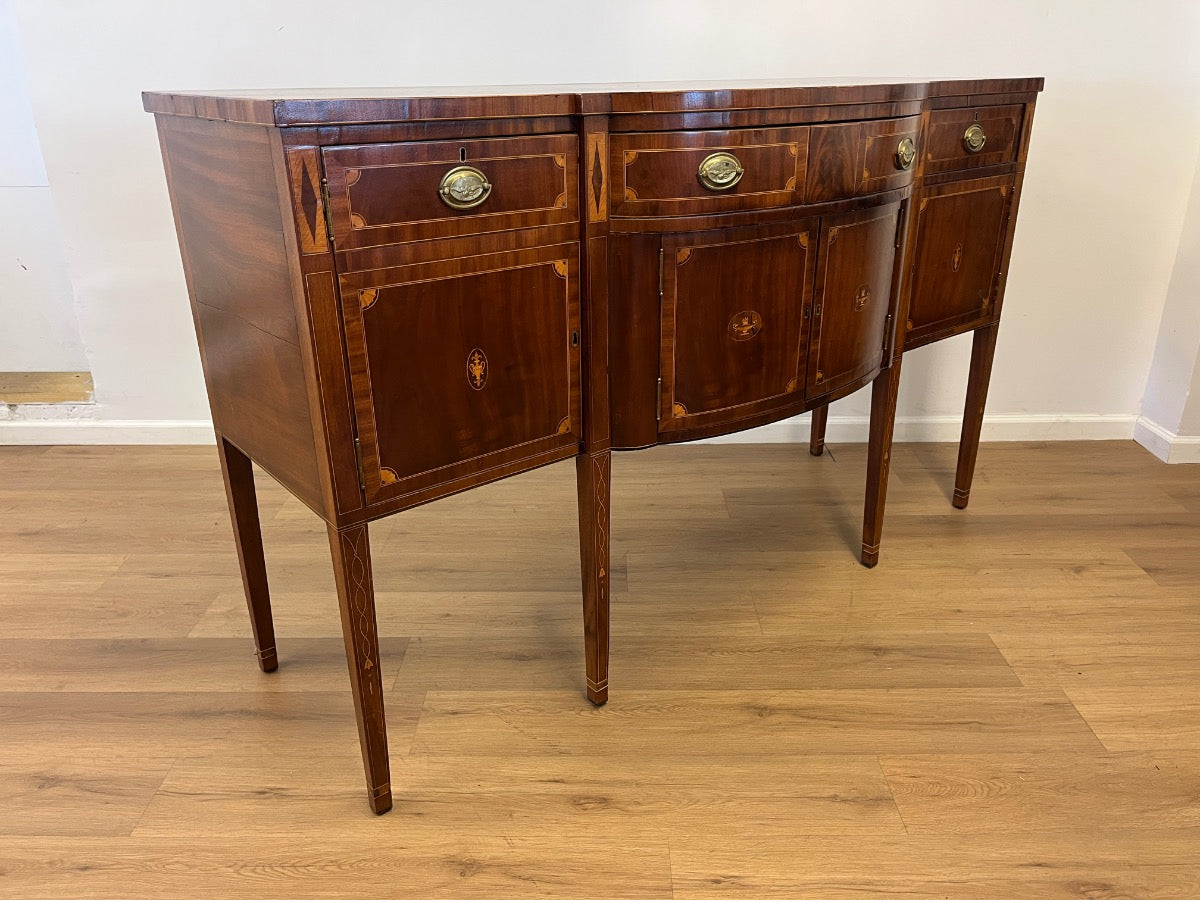 Antique Inlaid Mahogany Large Sideboard