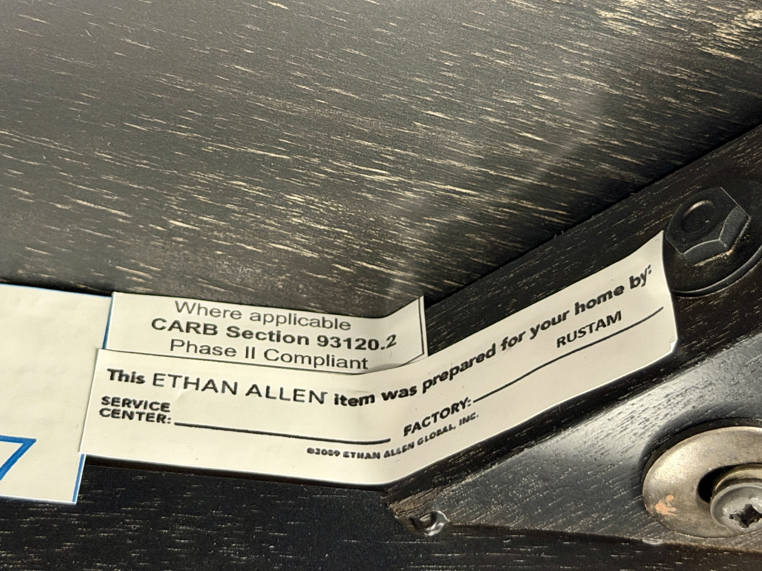 Ethan Allen Black Crossback Wood Counter Stools, Set of 4