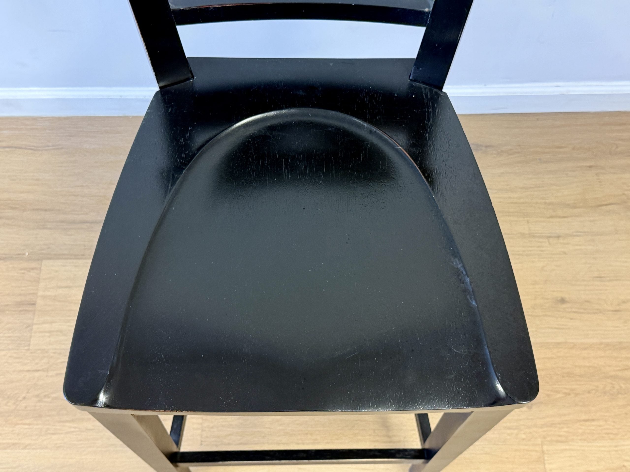 Ethan Allen Black Crossback Wood Counter Stools, Set of 4