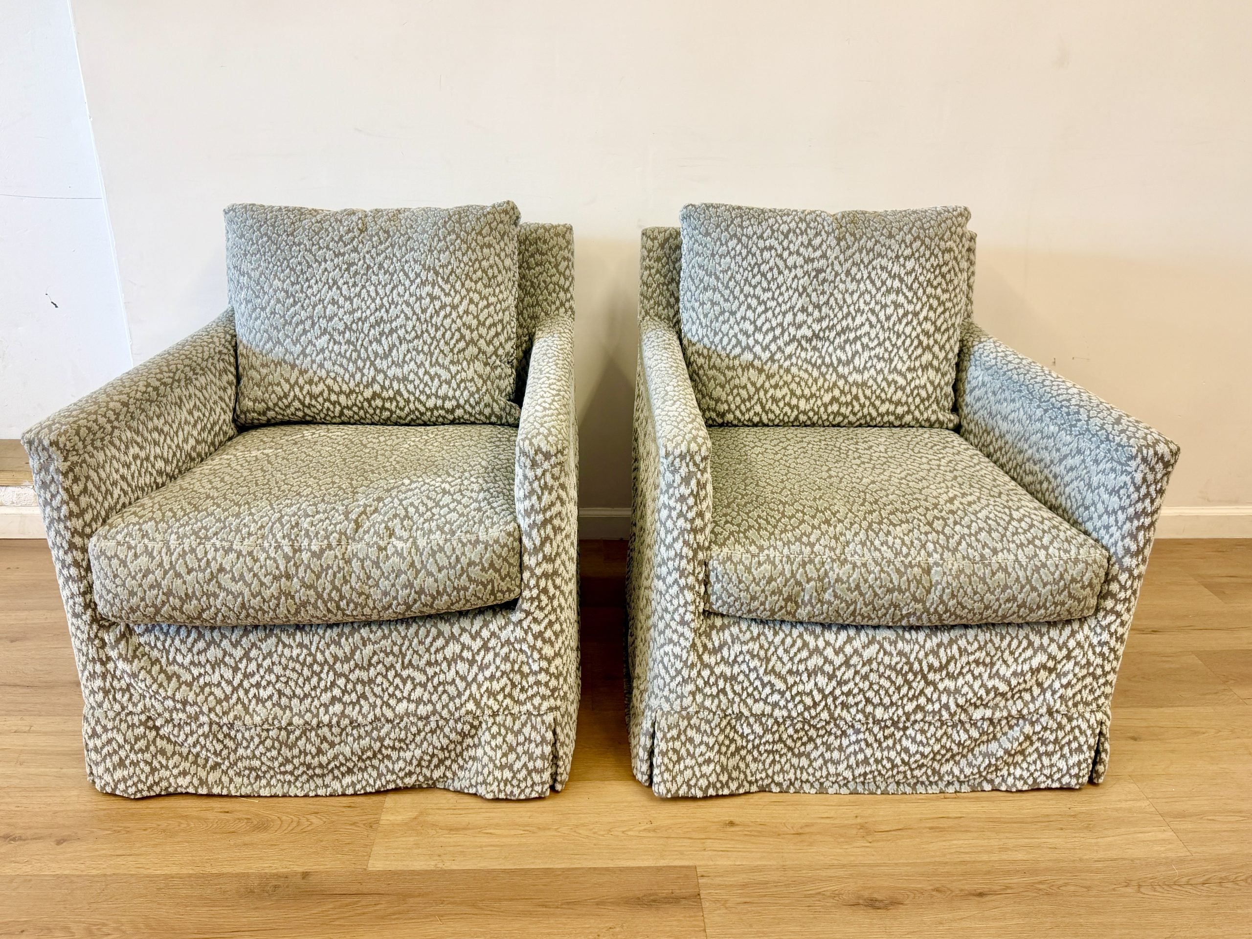 Lee Industries Swivel Chairs, Pair