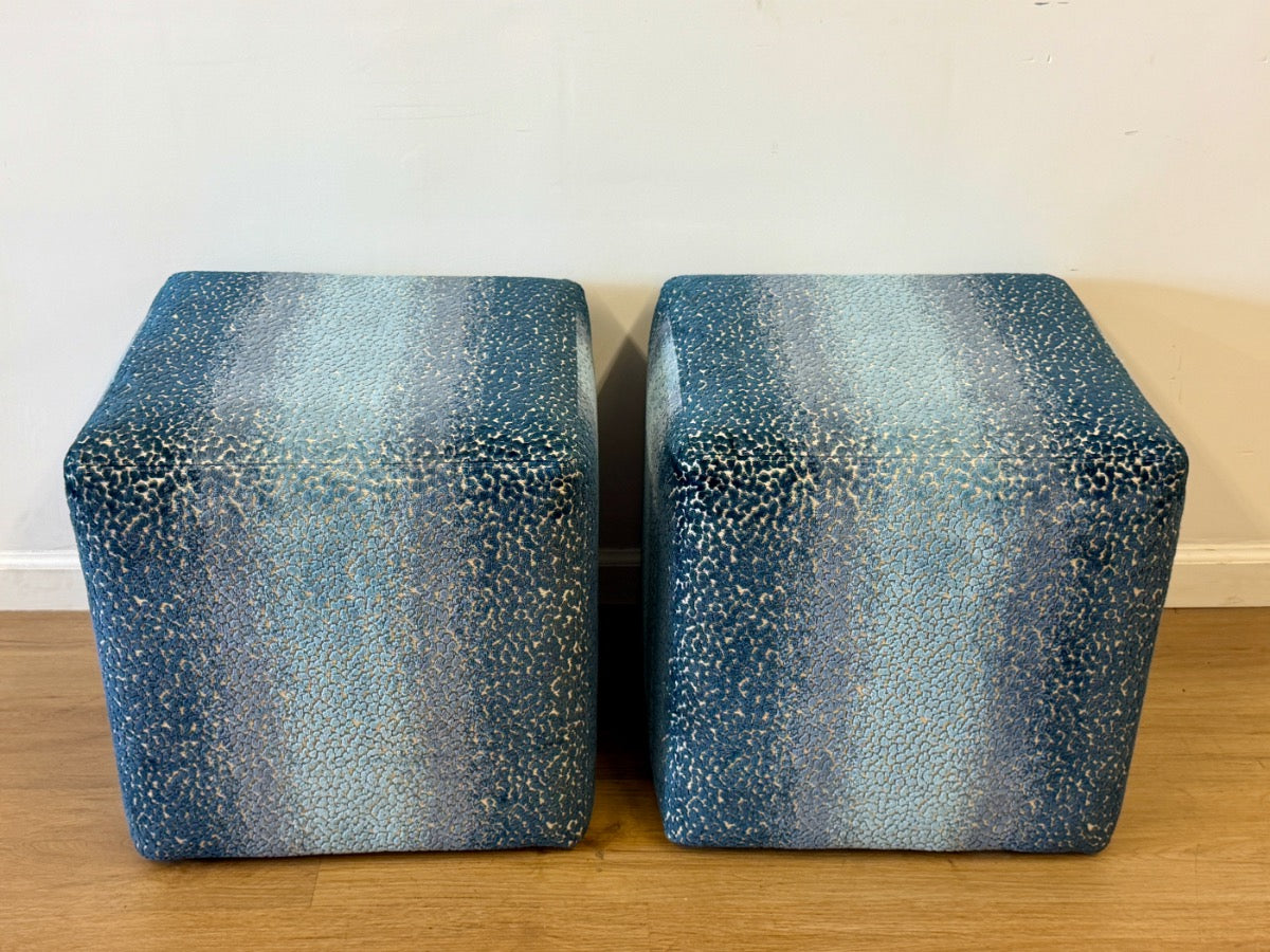 Lee Industries Cocktail Ottomans on Casters, Pair