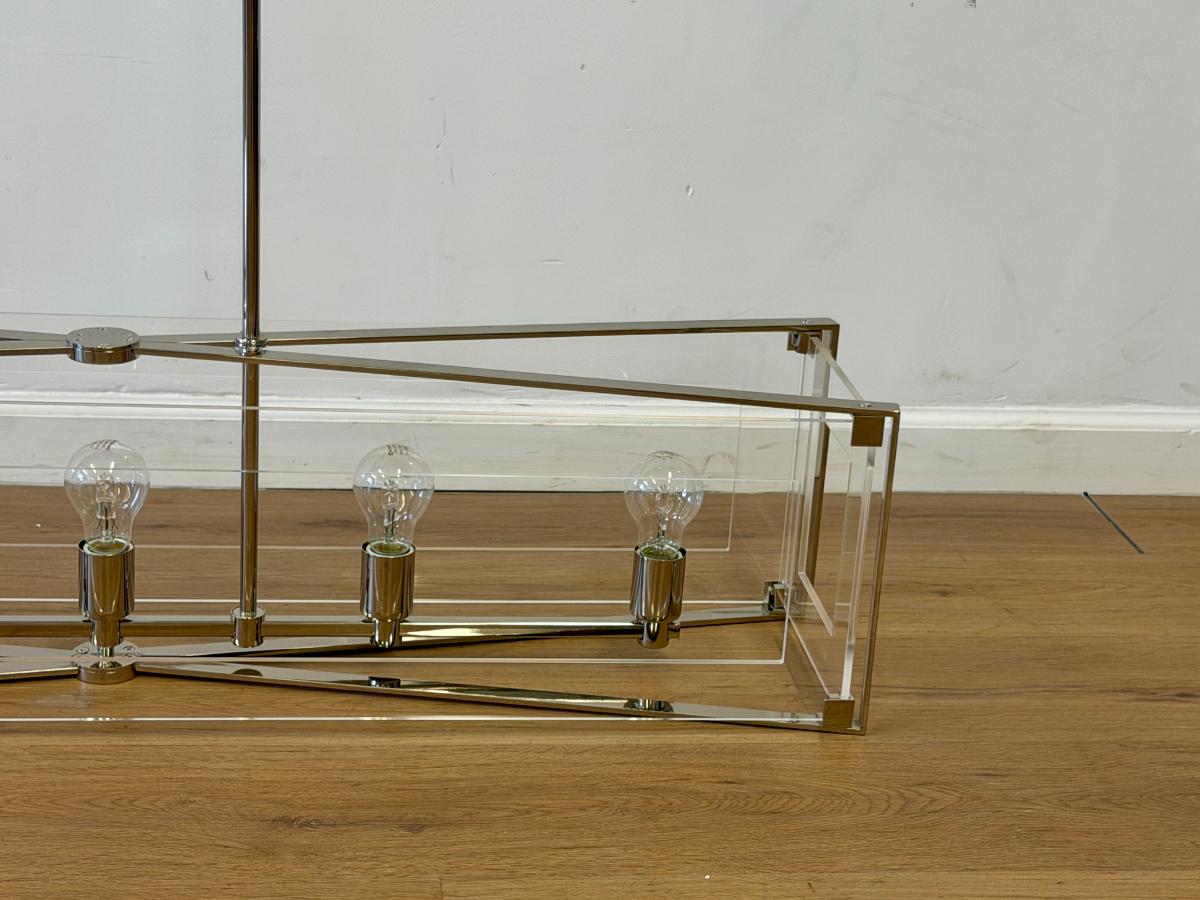 George Kovacs Linear Suspension Chandelier in Nickel
