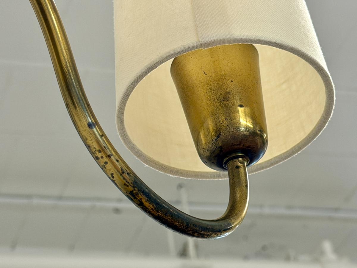 Vintage Swedish Brass & Rope Chandelier
