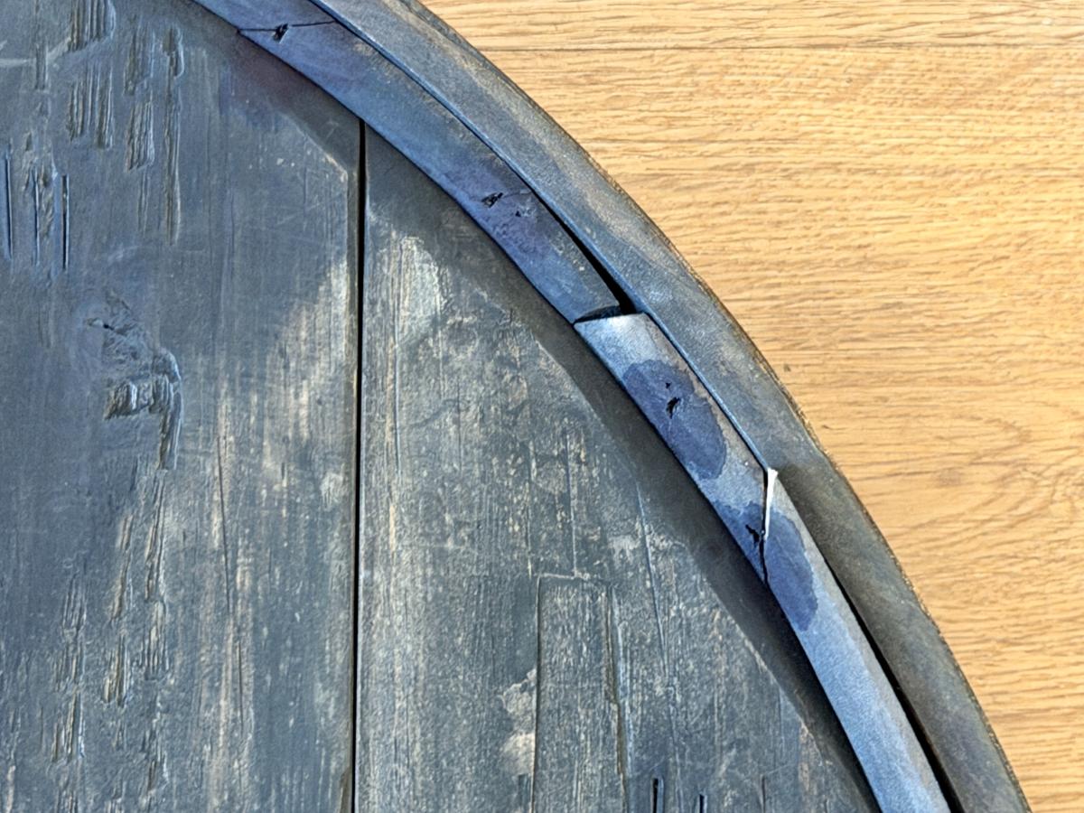 Large Richard Rumi & Co. Bespoke Tooled Leather Oval Mirror