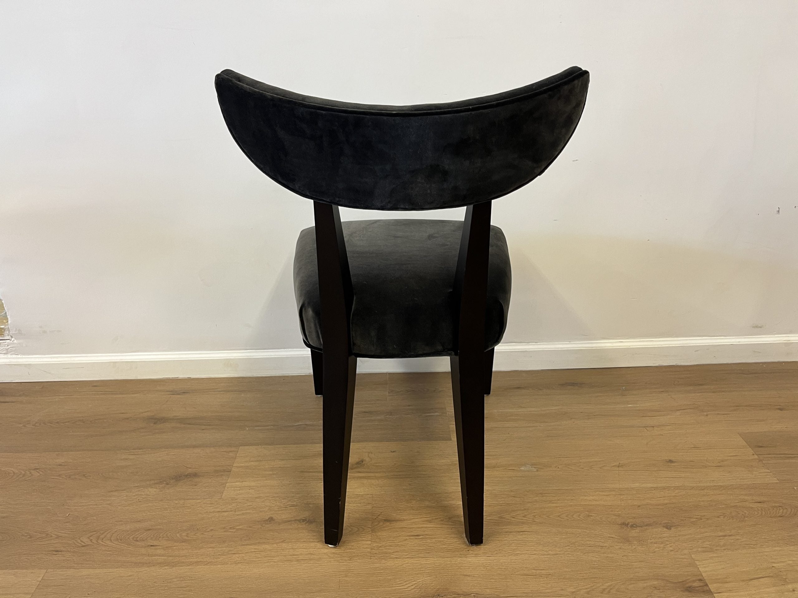 Klismos Style Dining Chairs in Black Velvet, Set of 8