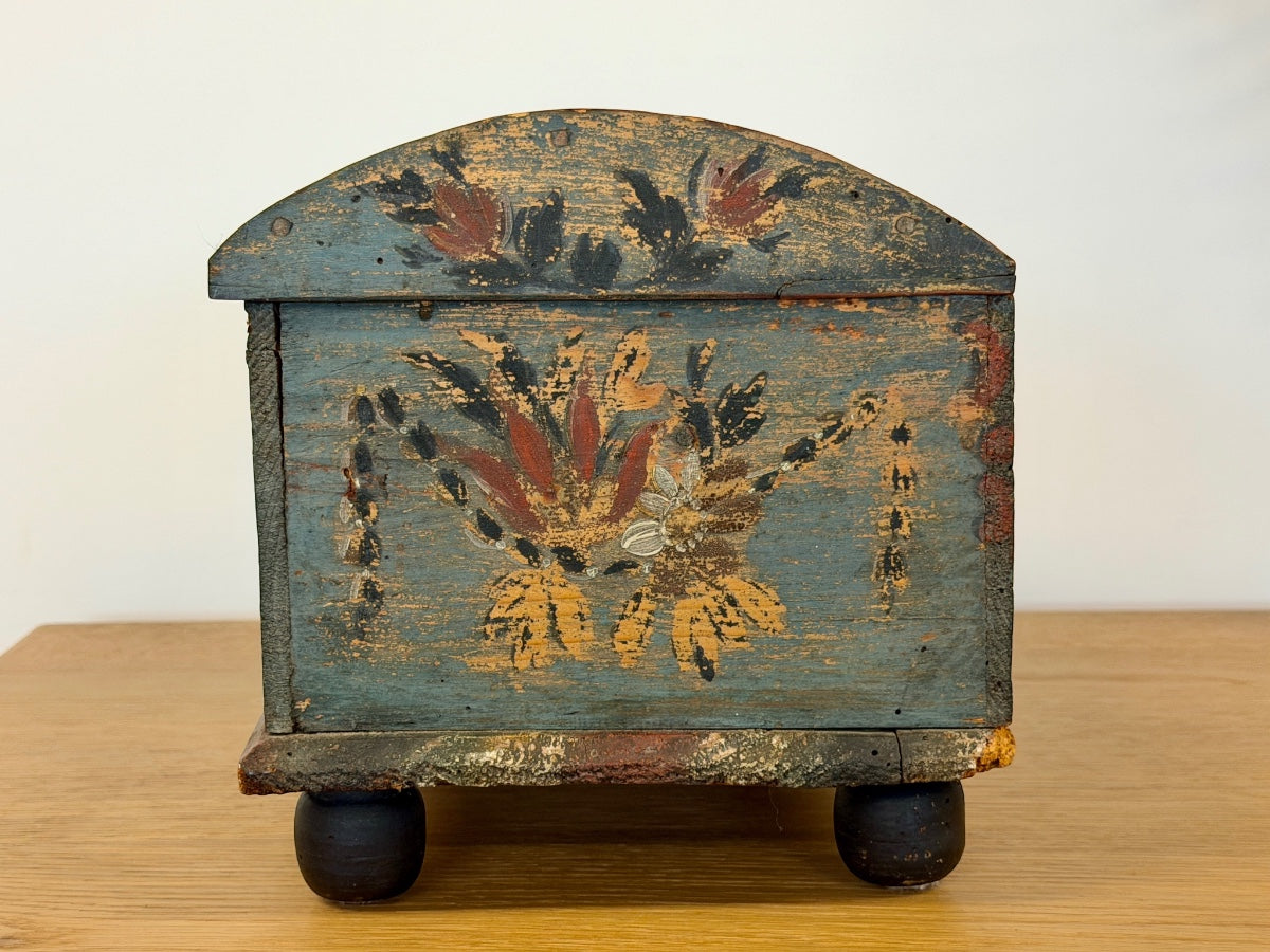 Antique Swiss Painted Box, Circa 1800