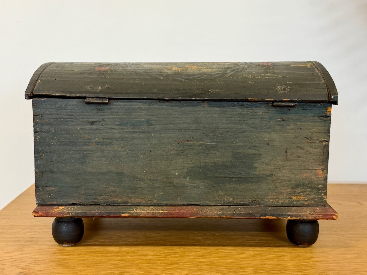 Antique Swiss Painted Box, Circa 1800