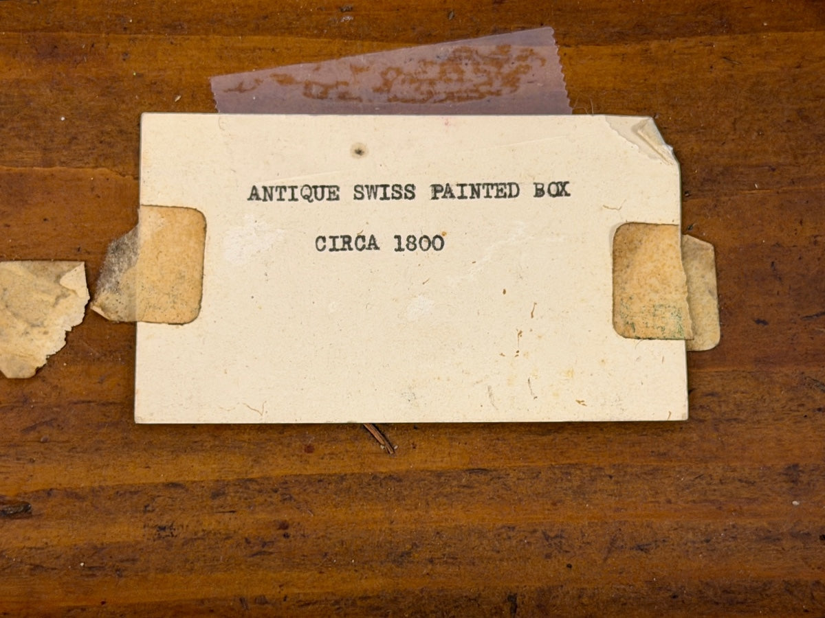Antique Swiss Painted Box, Circa 1800