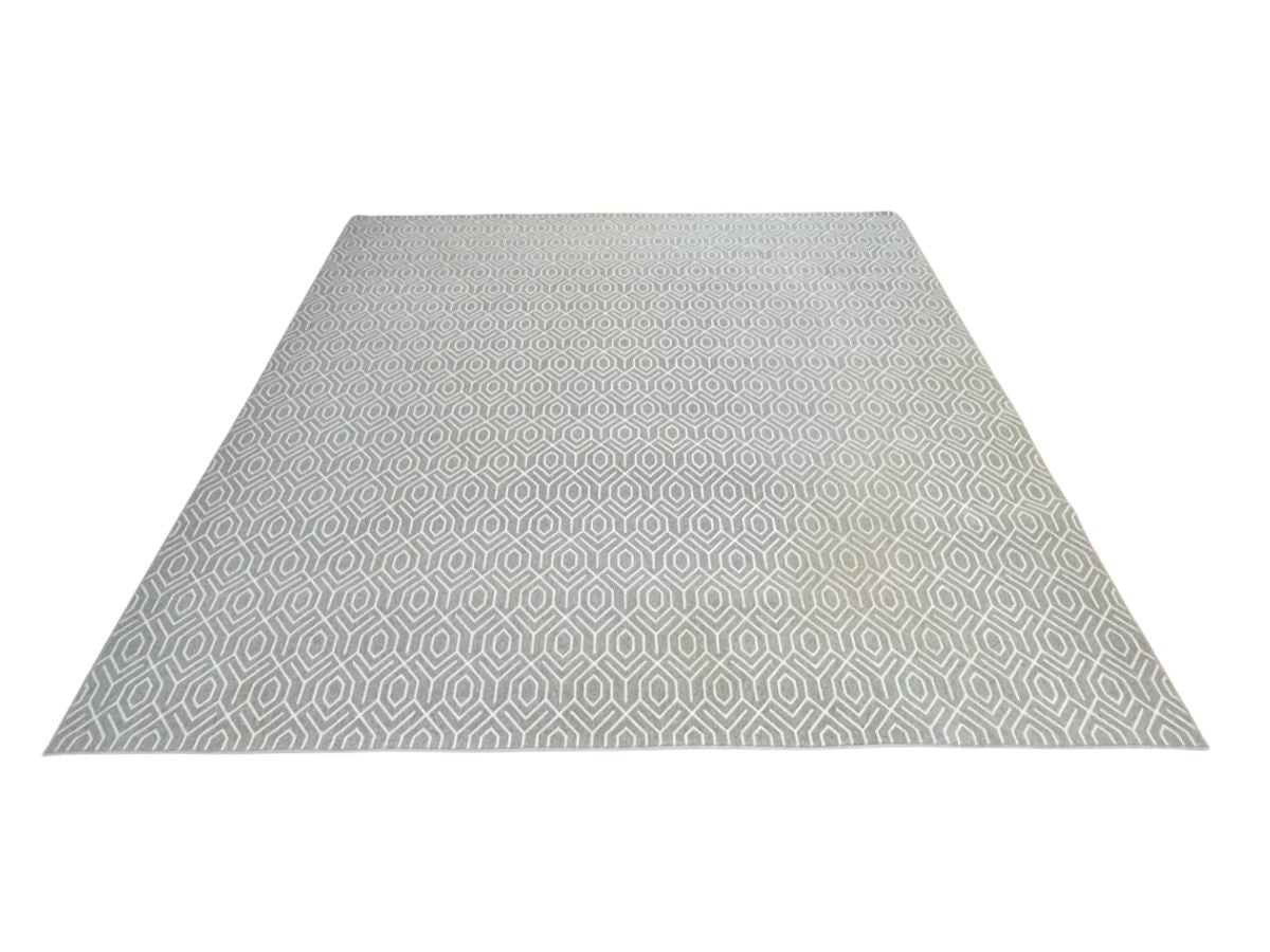 11 x 12 Stark Melitus Grey and White Wool Area Rug