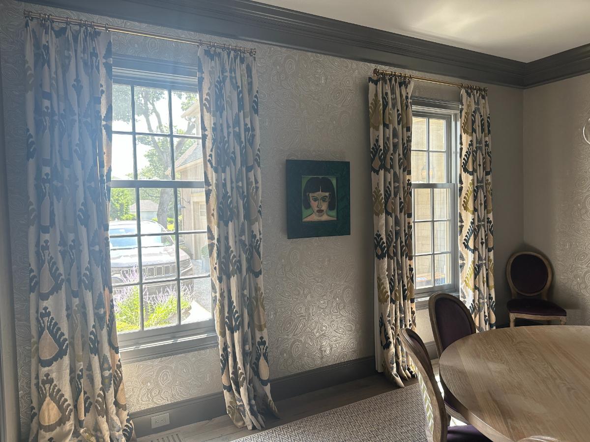 Threads Exuberance Embroidered Ikat Window Panels, Set of 4 Panels