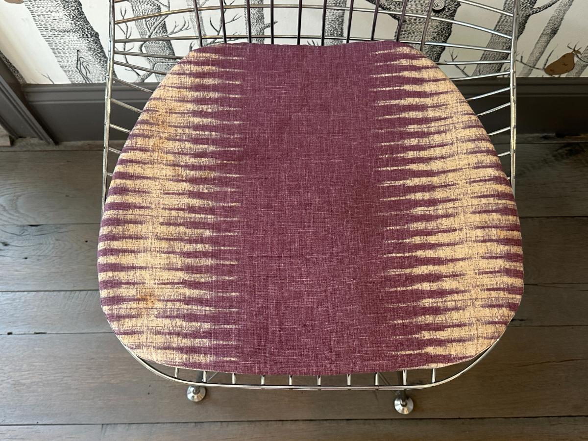 Modern Wire Chairs with Peter Dunham Cushions, Set of 8