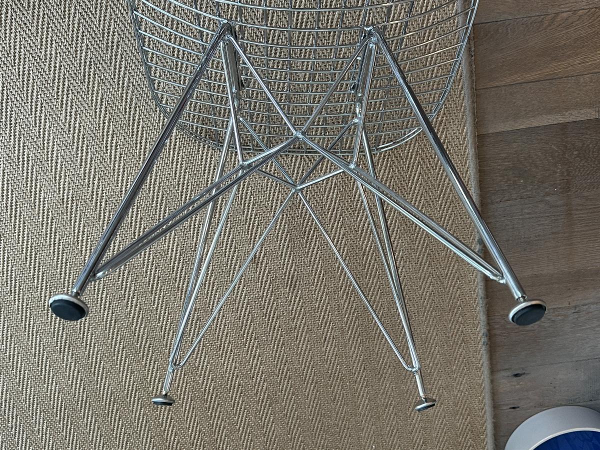 Modern Wire Chairs with Peter Dunham Cushions, Set of 8