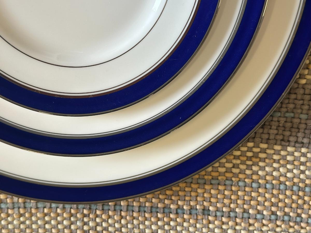 Royal Worcester Howard Cobalt and Jaipur Dinnerware and Serving Dishes, Service for 10