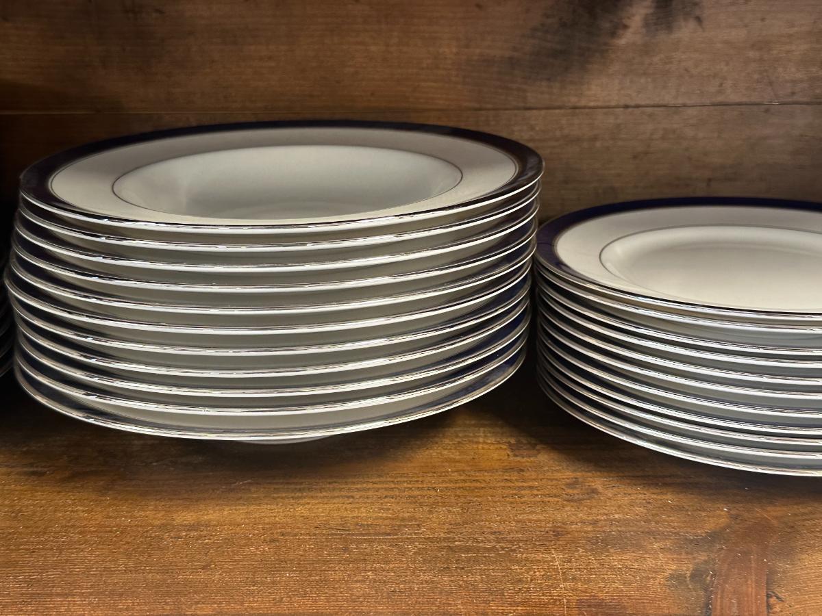 Royal Worcester Howard Cobalt and Jaipur Dinnerware and Serving Dishes, Service for 10