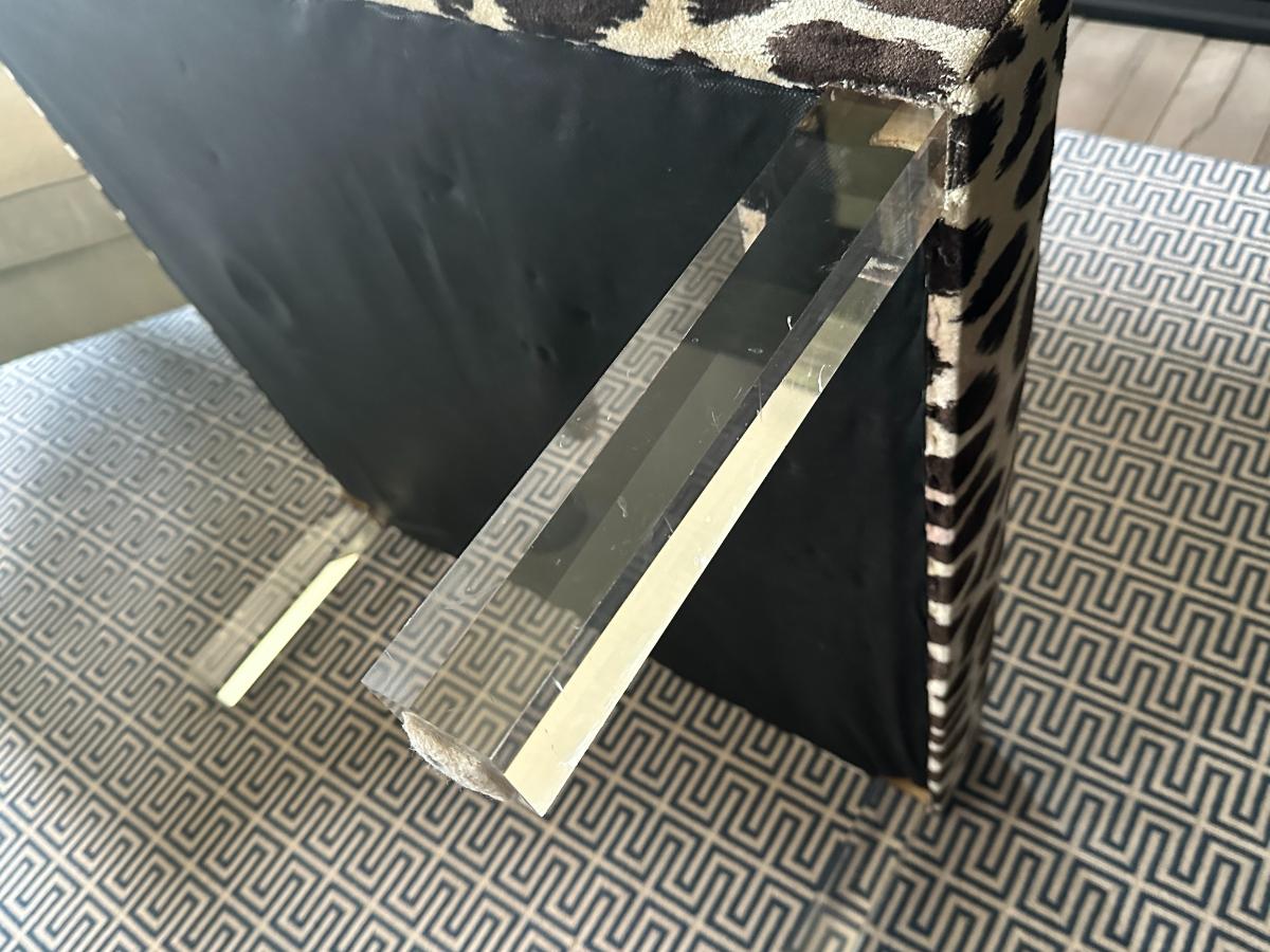 Upholstered Lucite Bench/Cocktail Table