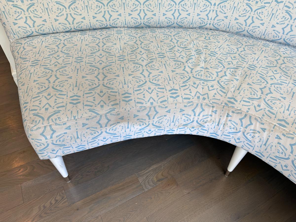 Custom Blue and White 2-Piece Banquette