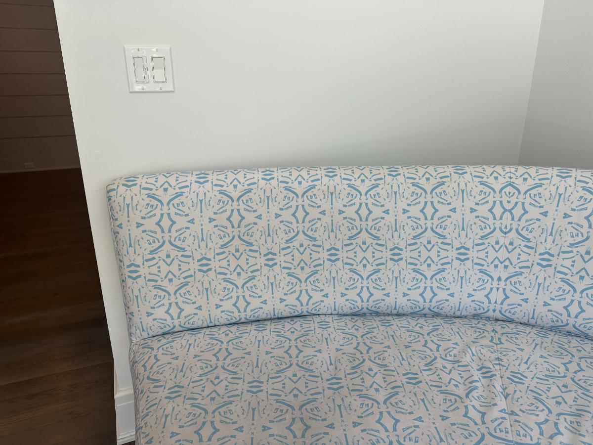 Custom Blue and White 2-Piece Banquette
