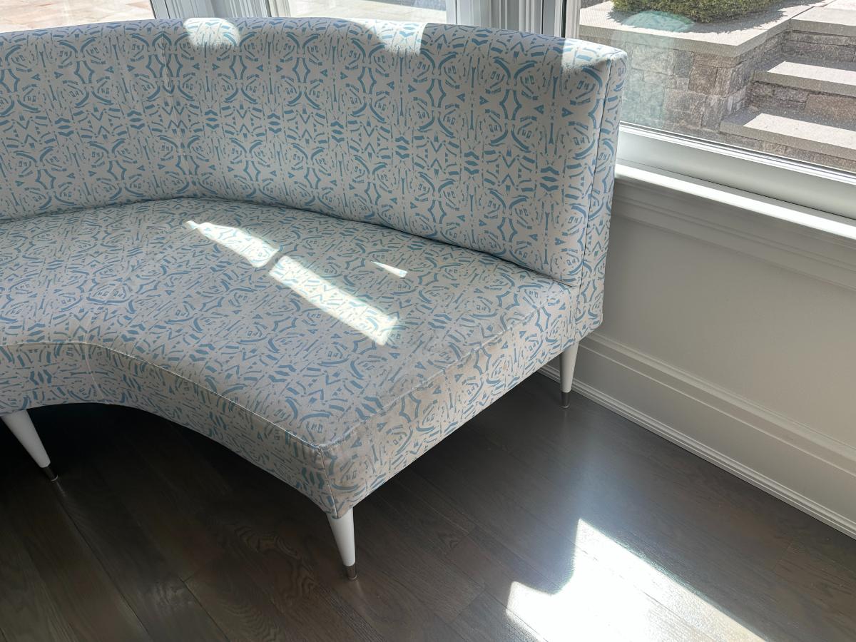 Custom Blue and White 2-Piece Banquette