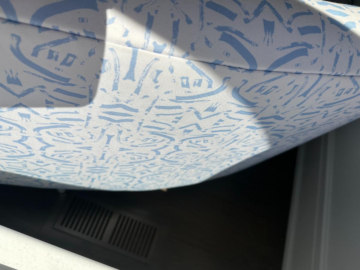 Custom Blue and White 2-Piece Banquette