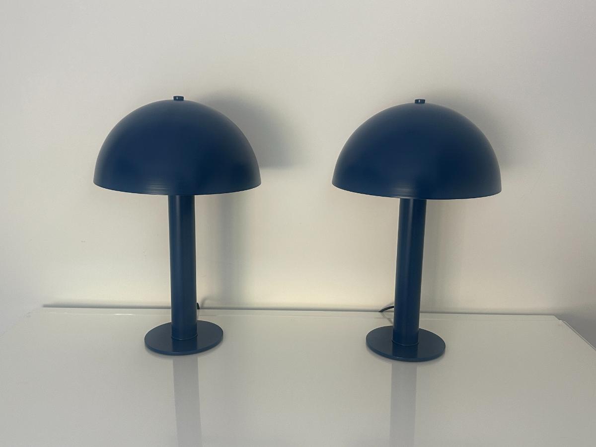Modern Minimalist Mushroom Table Lamps, Pair