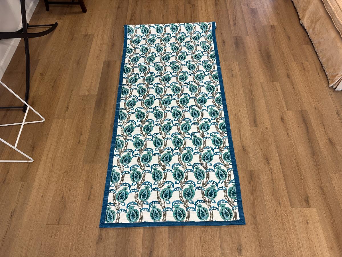 Malati Fabric by William Yeoward Roman Shade in Peacock, 42in x 87.5in