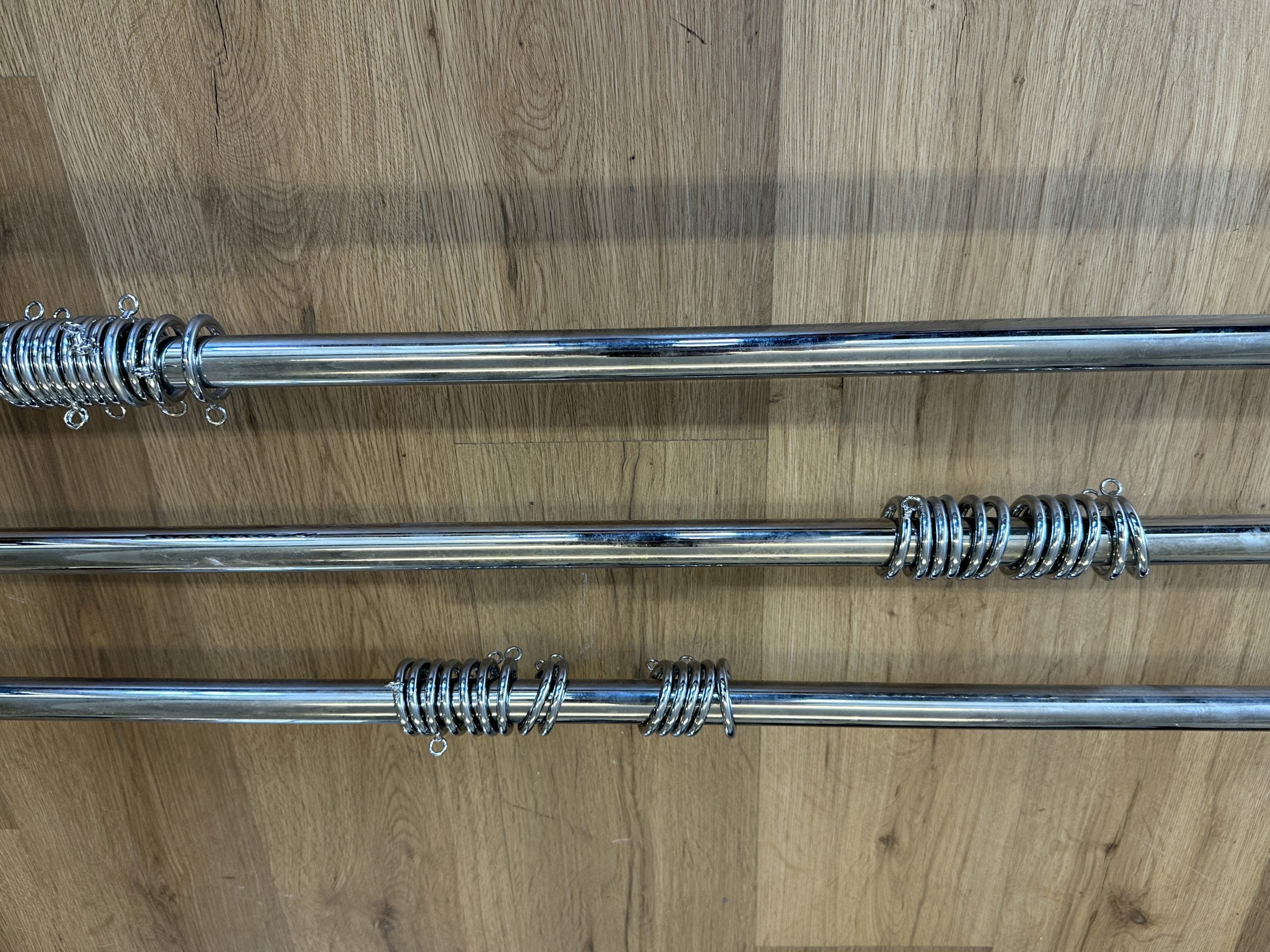 1in French Return Curtain Rods, 43-44.5in Length, Set of 3
