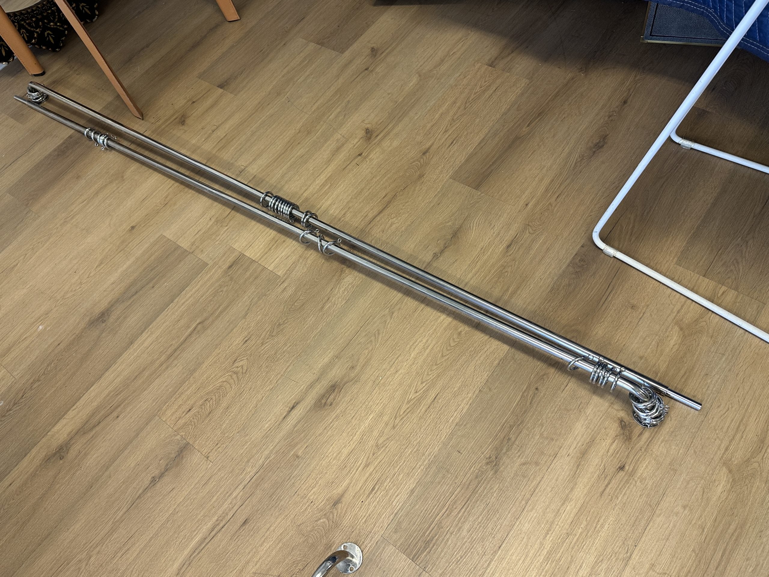1in French Return Curtain Rods, 122in Length, Pair