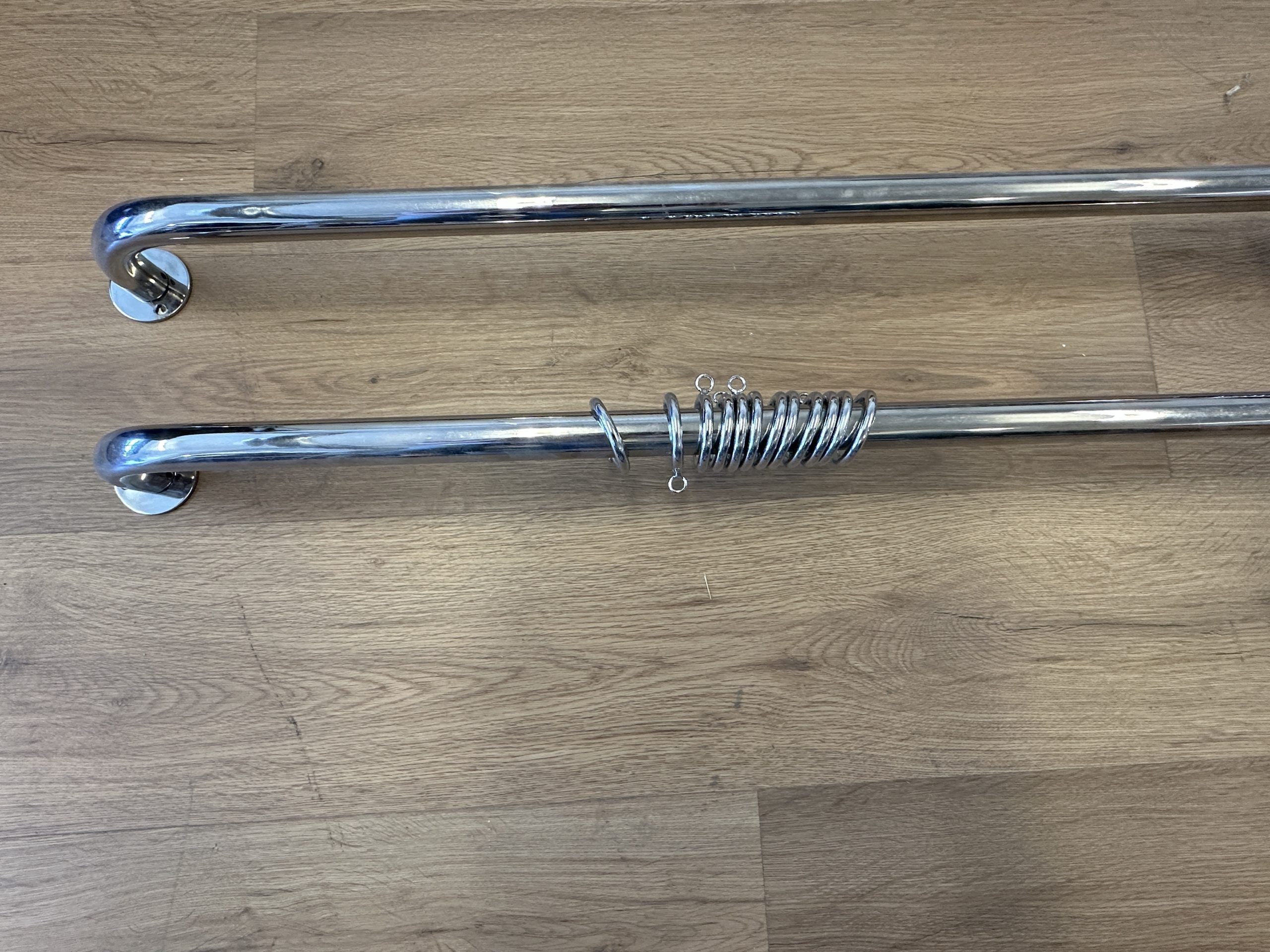 1in French Return Curtain Rods, 122in Length, Pair