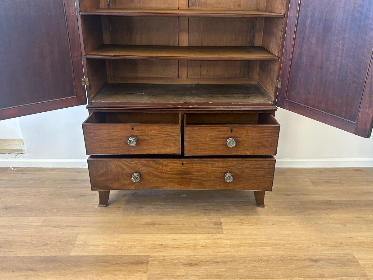 Antique Mahogany Linen Press