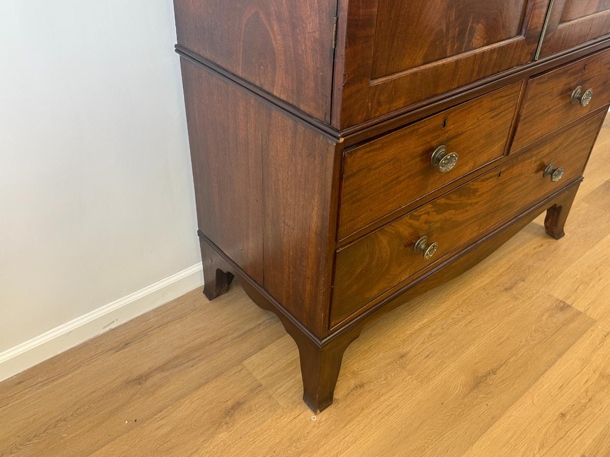 Antique Mahogany Linen Press