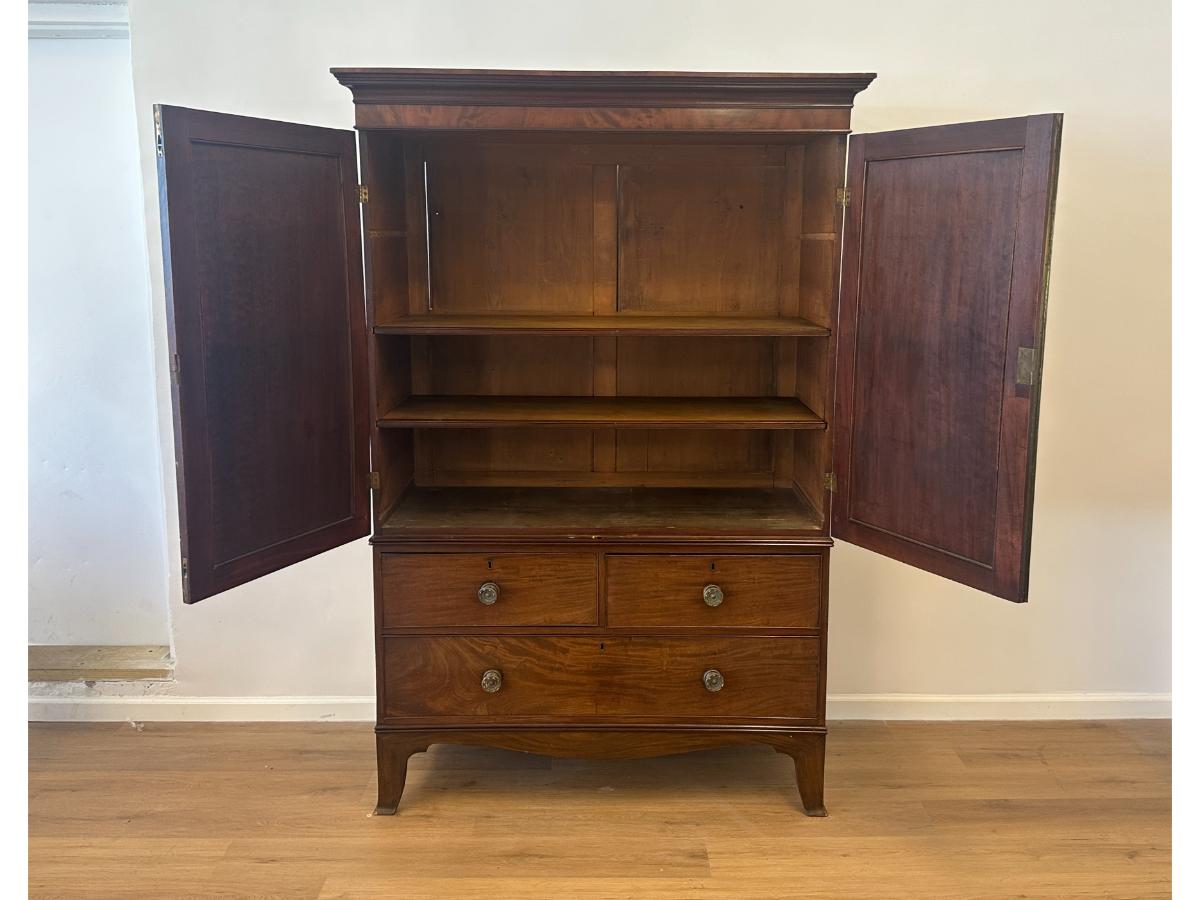 Antique Mahogany Linen Press