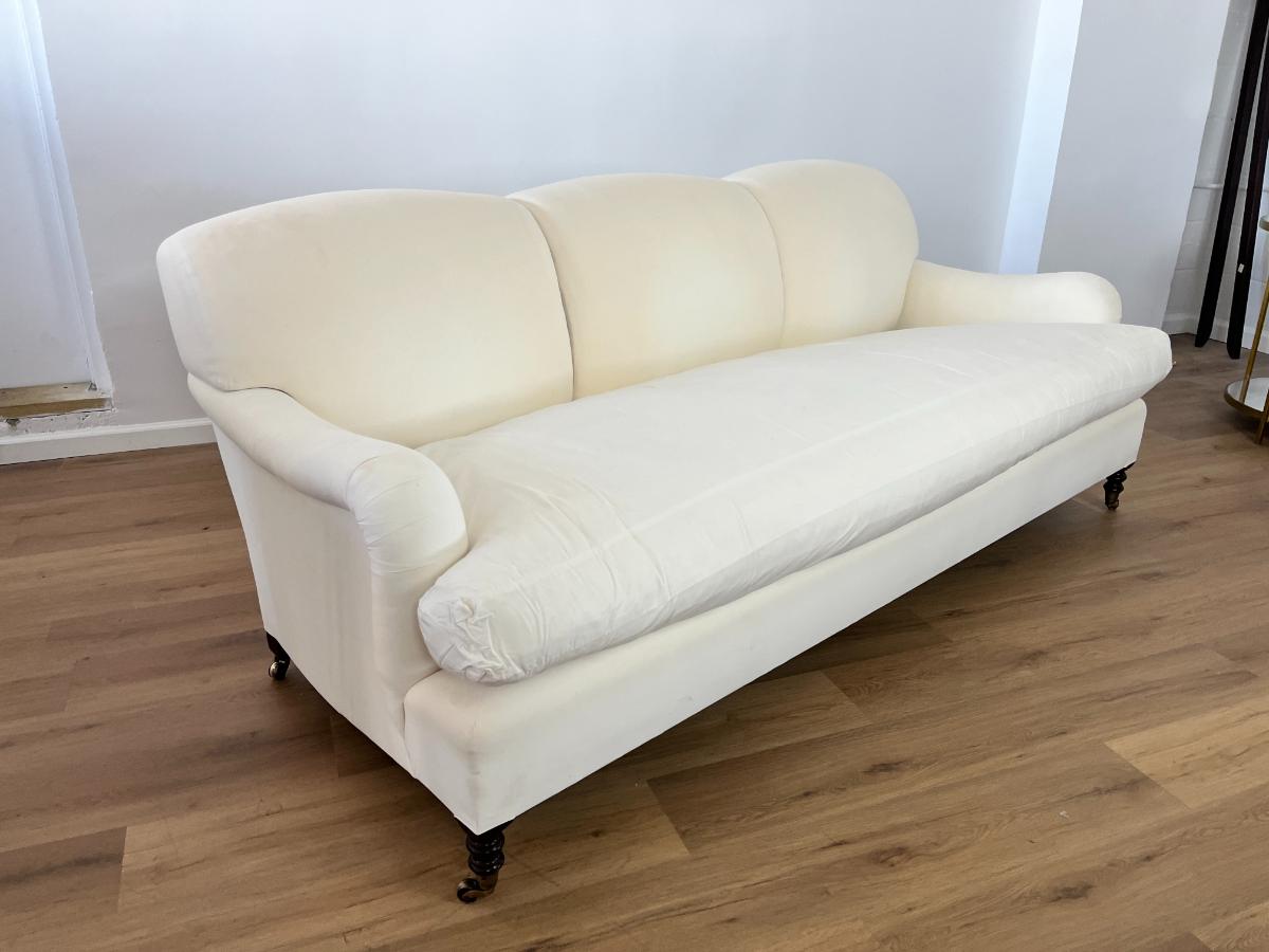 George Smith Standard Arm Single Cushion Sofa, Muslin