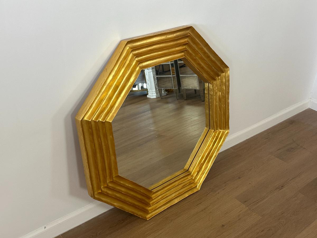 Carol Canner for Carvers Guild Octagon Quartet Mirror in Gold Leaf