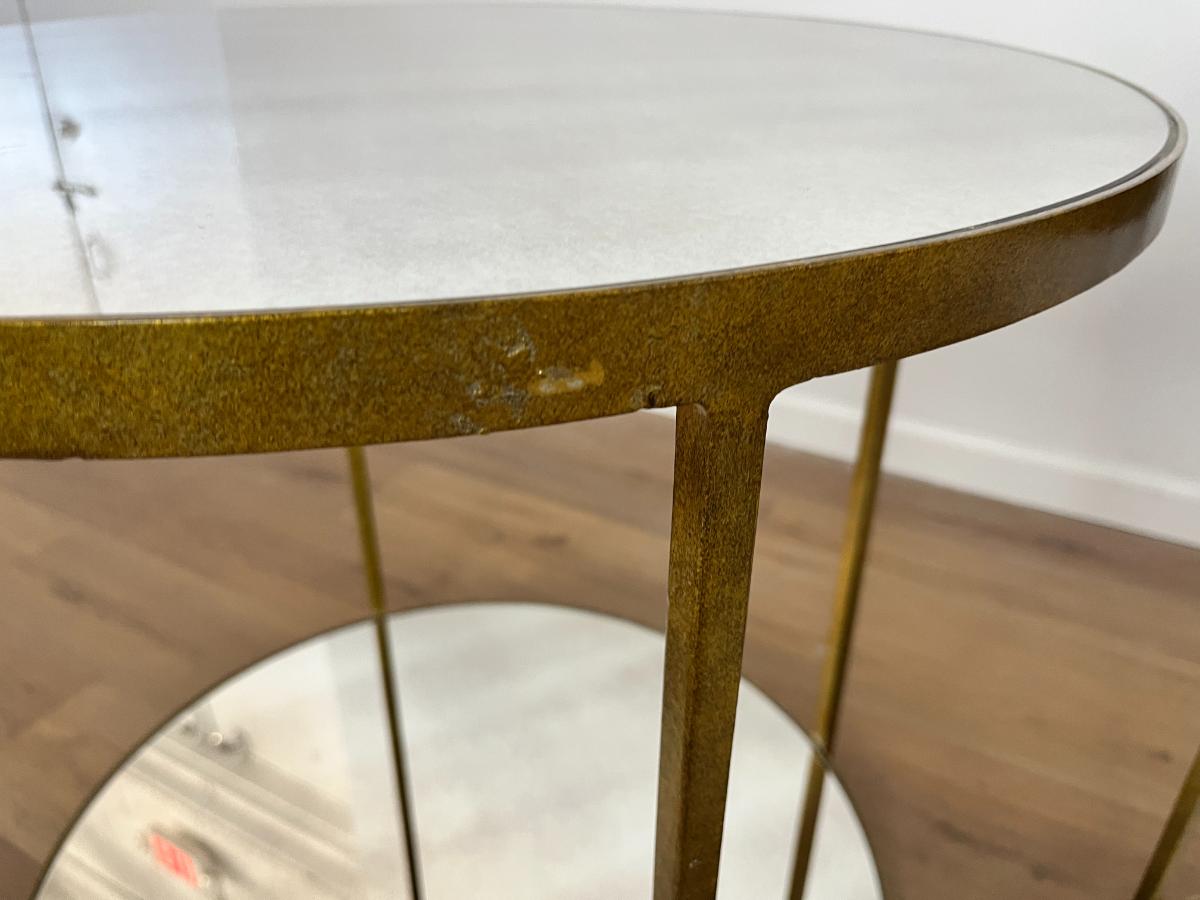 Oly Studio Jonathan Round Mirrored Side Tables, Pair