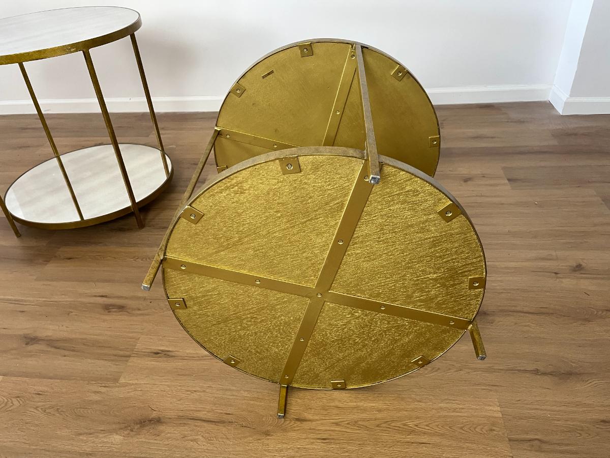 Oly Studio Jonathan Round Mirrored Side Tables, Pair