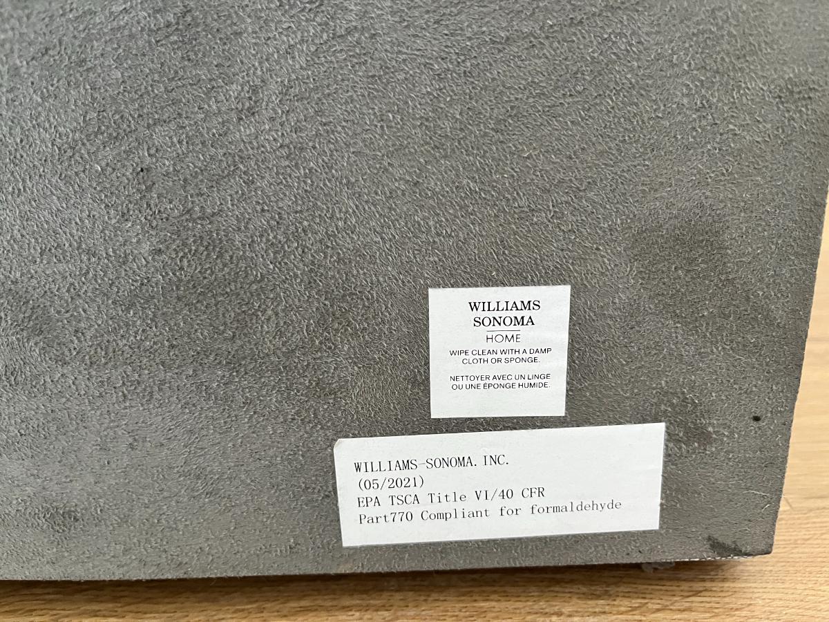 Williams Sonoma Faux Shagreen and Brass Ottoman Tray