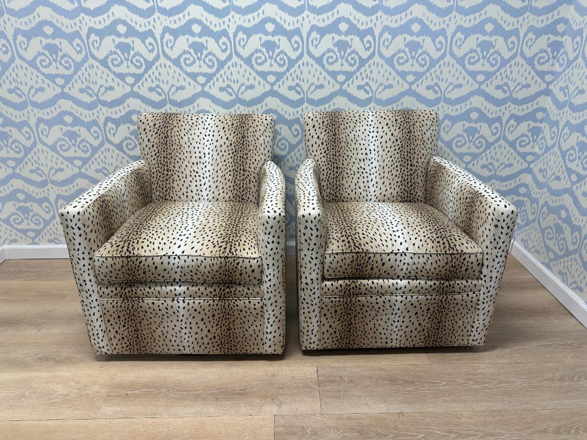 Chaddock Essence Swivel Chairs, Pair