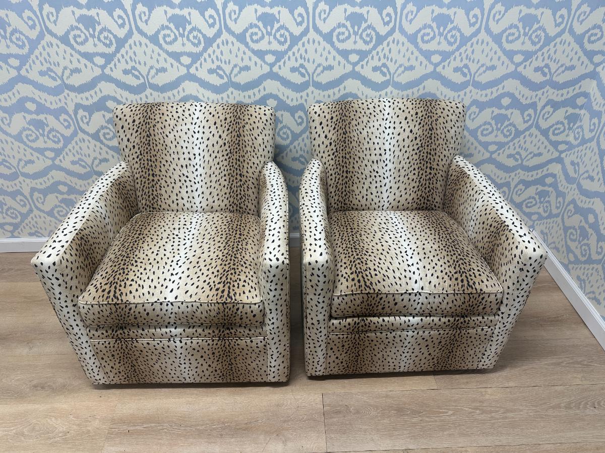 Chaddock Essence Swivel Chairs, Pair