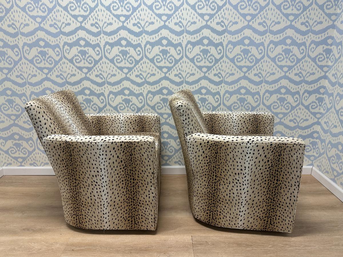 Chaddock Essence Swivel Chairs, Pair