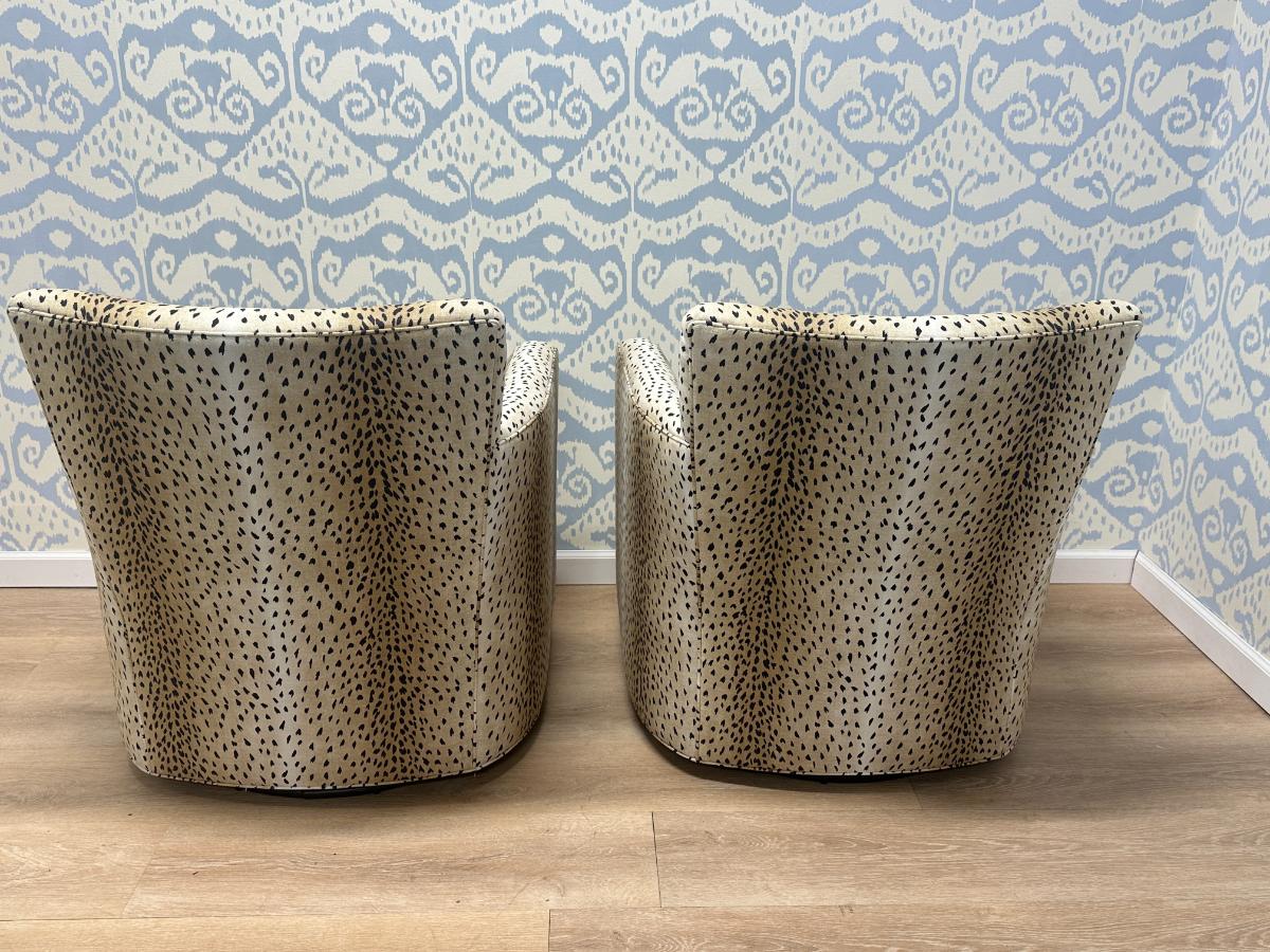 Chaddock Essence Swivel Chairs, Pair