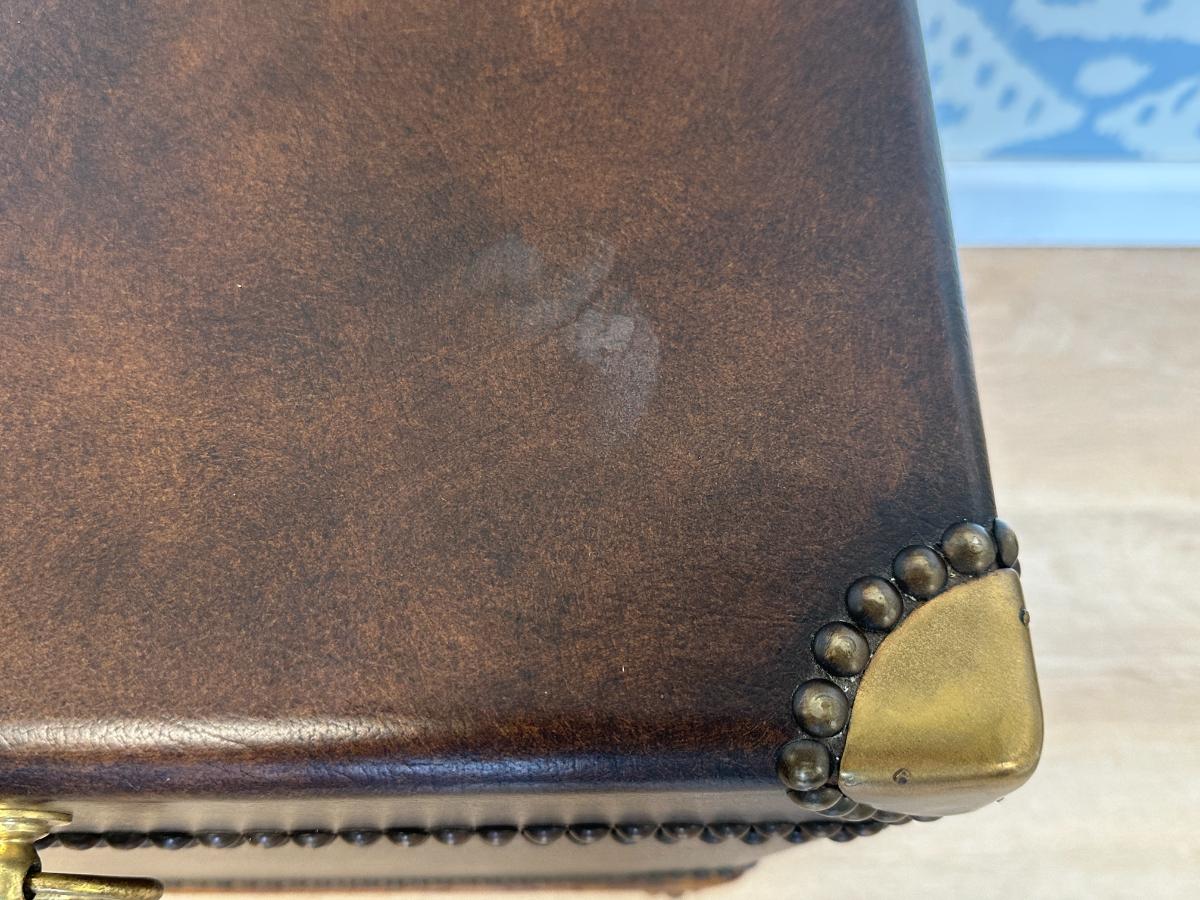 Leather Trunk End Table
