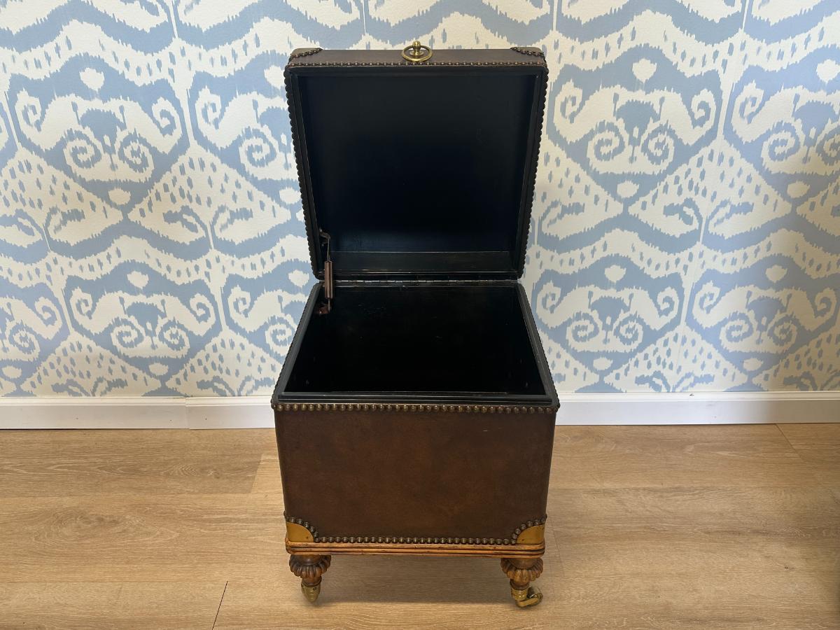 Leather Trunk End Table