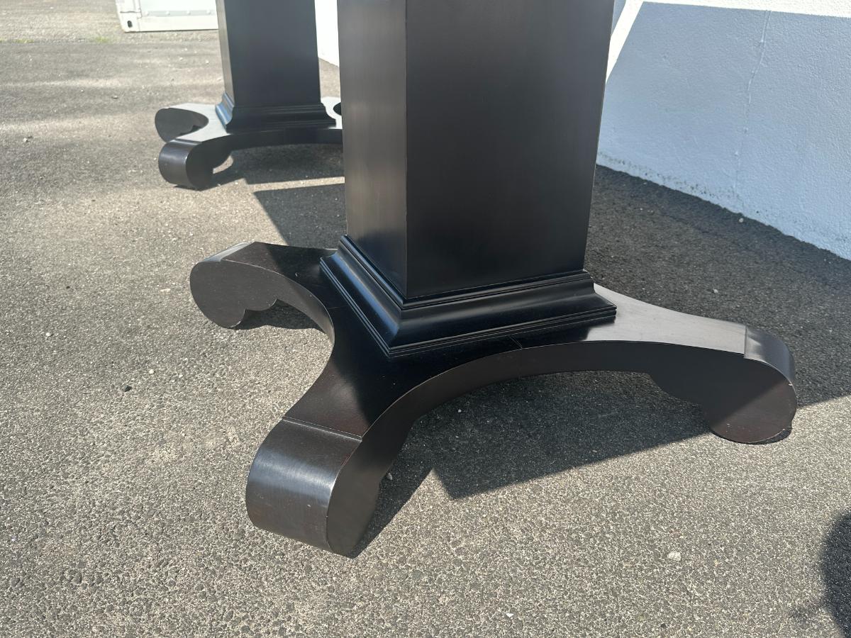 Chaddock Single Pedestal Dining Tables, Sold as a Pair