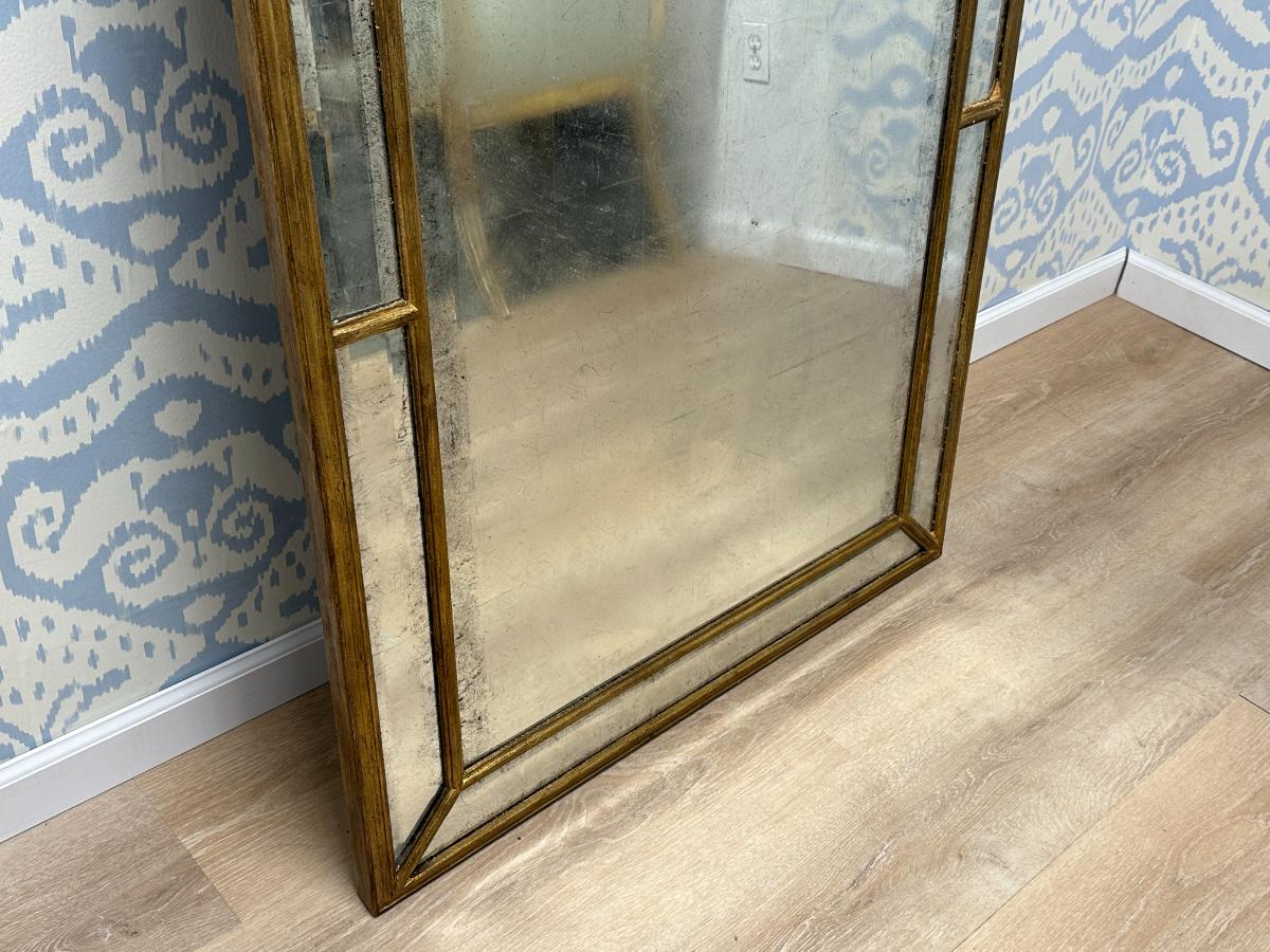 Floor Mirror with Antiqued Glass