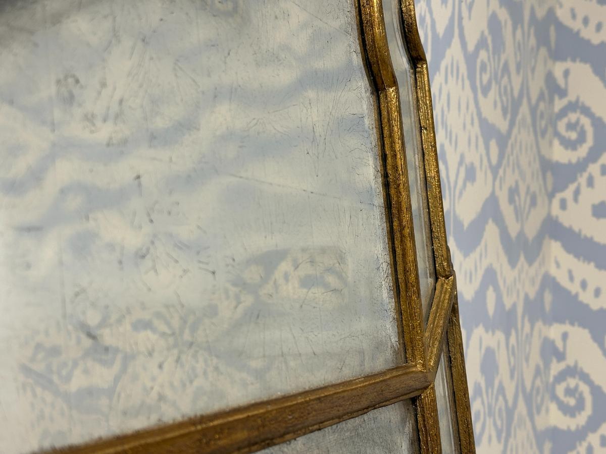 Floor Mirror with Antiqued Glass