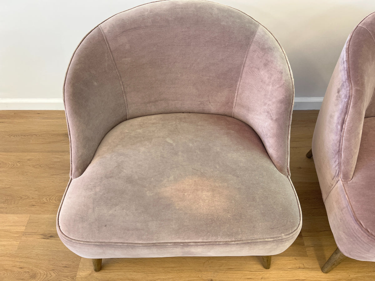 Light Purple Velvet Chairs, Pair