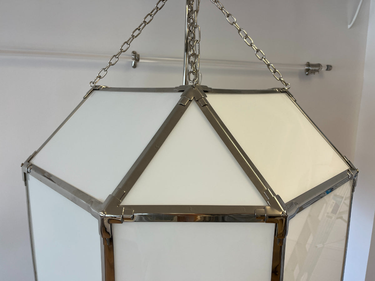 Visual Comfort Morris Grande Lantern in Polished Nickel