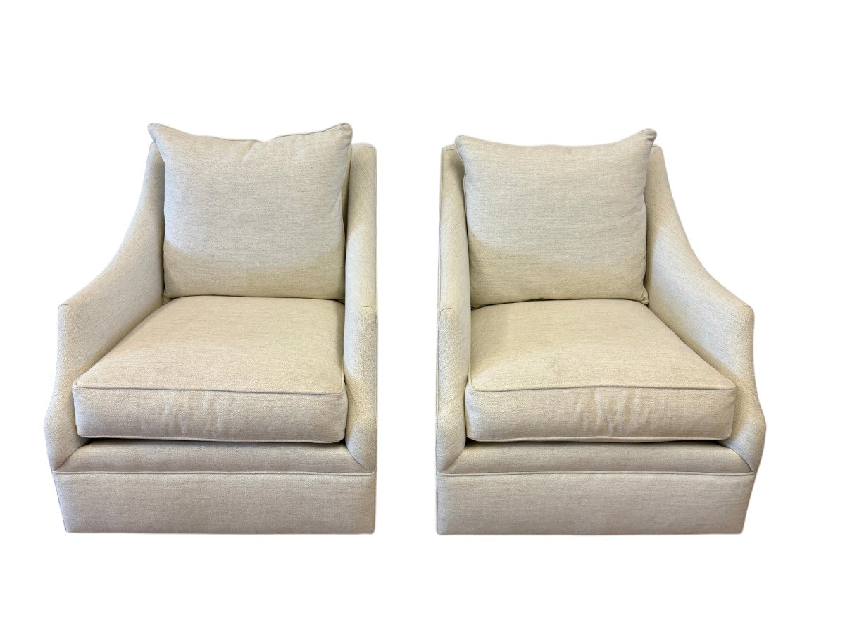 Custom Kara Swivel Chairs, Pair