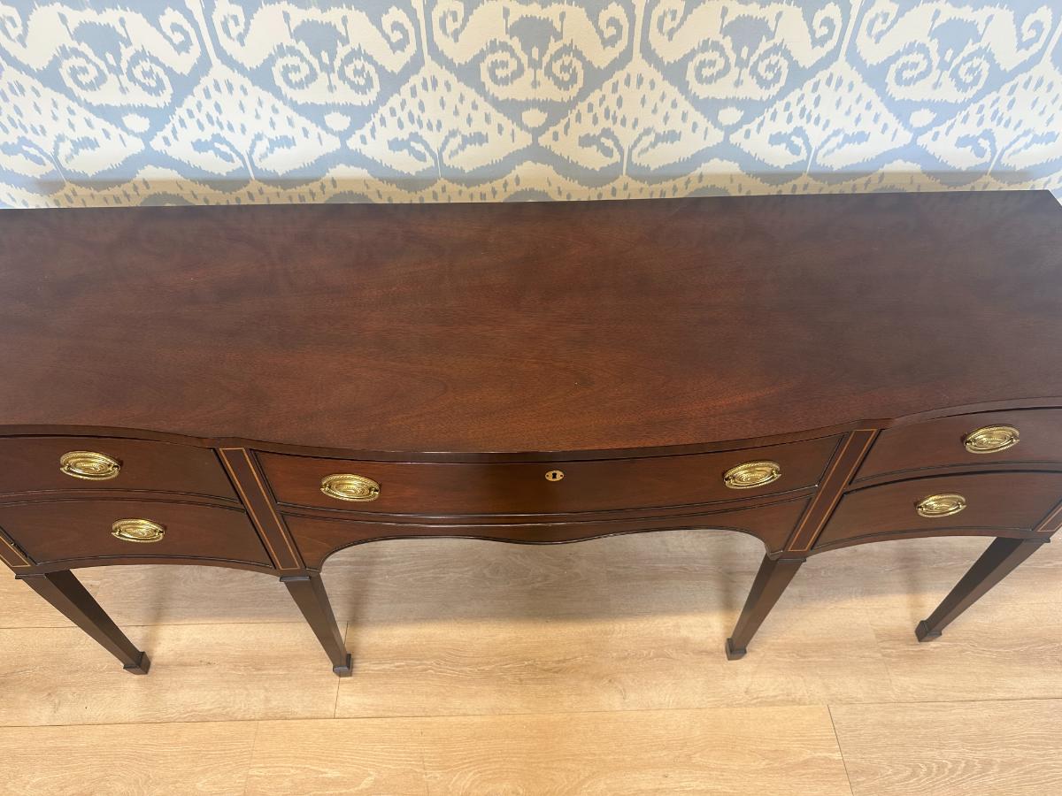 Kindel Inlaid Mahogany Serpentine Front Sideboard
