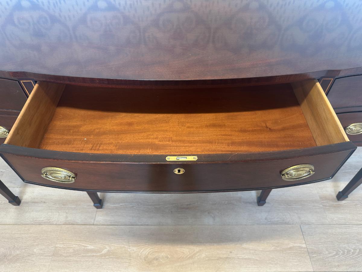 Kindel Inlaid Mahogany Serpentine Front Sideboard